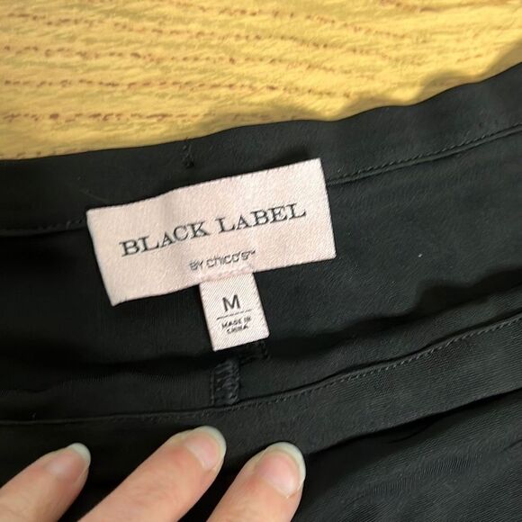 Black Label by Chico's Stretchable Wide Leg Pants Women's Legging Size Medium - Picture 4 of 10